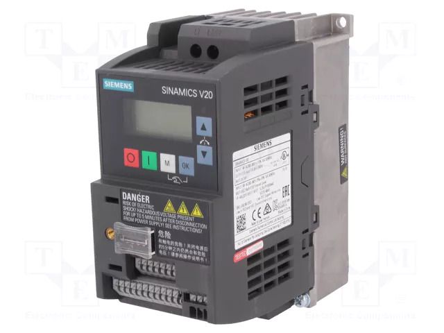 Inverter; Max motor power: 0.75kW; Usup: 200÷240VAC; 0÷599Hz; IN: 6 SIEMENS 6SL3210-5BB17-5BV1