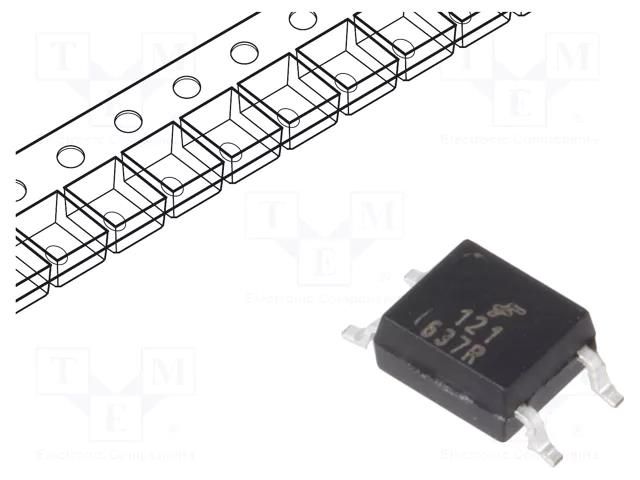 Optocoupler; SMD; Ch: 1; OUT: transistor; CTR@If: 50-60%@1mA ONSEMI FODM121