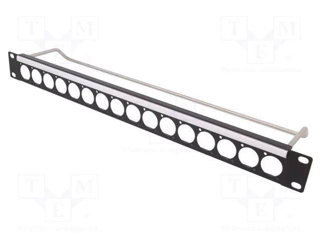 Mounting adapter; patch panel; screw; Number of ports: 16; rack CLIFF CP30150