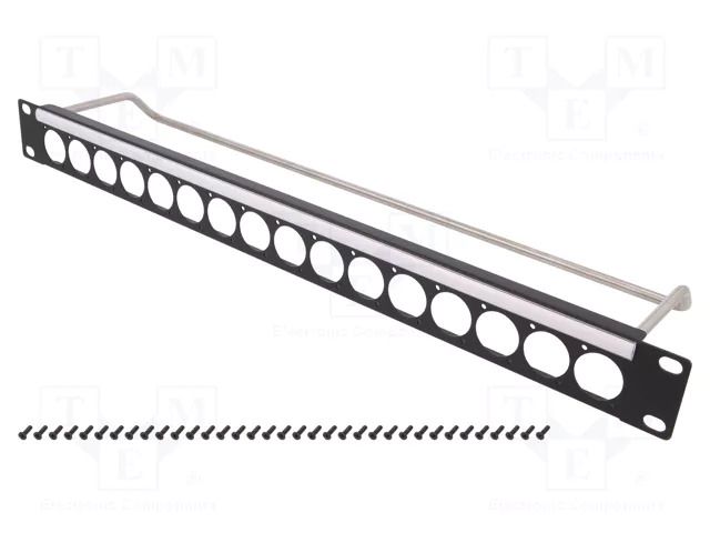 Mounting adapter; patch panel; screw; Thread: M3; rack; Height: 1U CLIFF CP30151