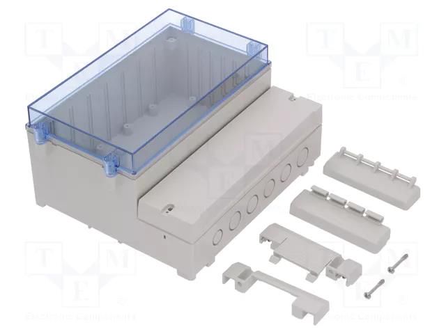 Enclosure: wall mounting; X: 213mm; Y: 185mm; Z: 104mm; ABS; grey GAINTA DC005CBU