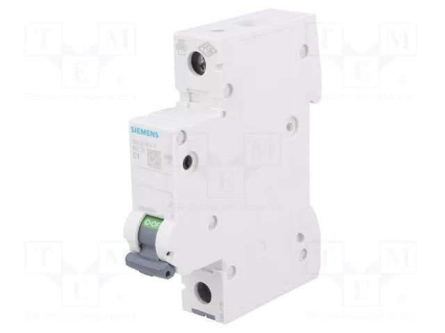 Circuit breaker; 230VAC; Inom: 1A; Poles: 1; for DIN rail mounting SIEMENS 5SL6101-7