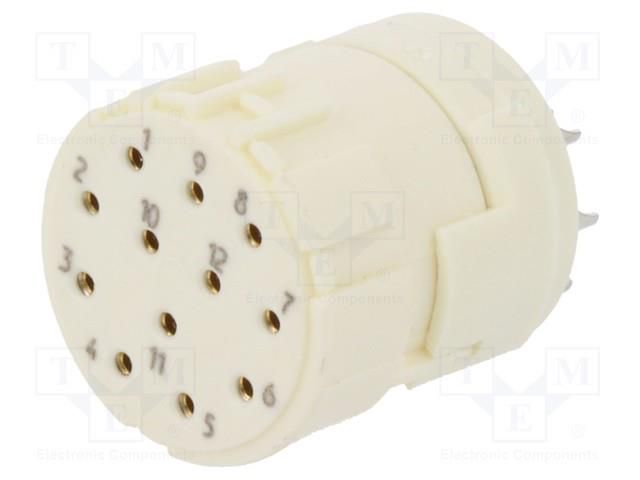 Connector: M23; contact insert; PIN: 12; female; soldering; 8A; 200V HARTING 09151122702