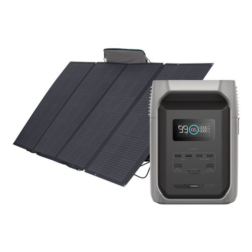 Set: EcoFlow Delta 3 1500 power station + 400W photovoltaic panel., ECOFLOW D31500-400W-SB