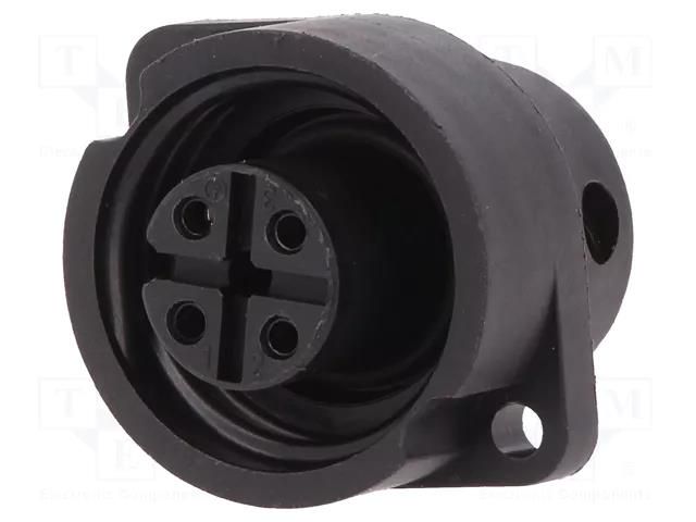 Connector: circular; socket; female; PIN: 4; 600V; silver plated BINDER 09-4224-00-04