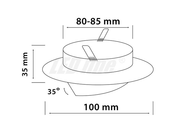 Įmontuojamas šviestuvas, apvalus, reguliuojamas, auksinis, LED line 242755 5901583242755