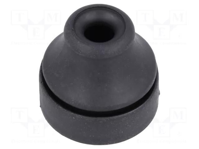 Grommet; Ømount.hole: 16mm; elastomer thermoplastic TPE; black TRELLEBORG T-VET5-7/BK