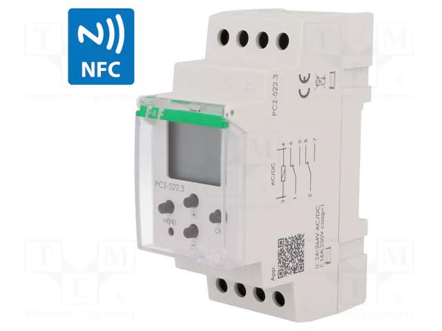 Programmable time switch; Range: 24h / 7days; DPDT; 24÷264VAC F&F PCZ-522