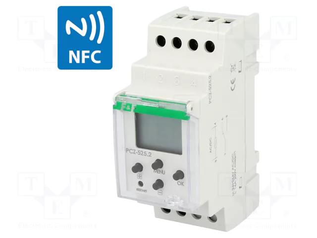 Programmable time switch; Range: 1 year; SPDT; 24÷264VAC; PIN: 5 F&F PCZ-525