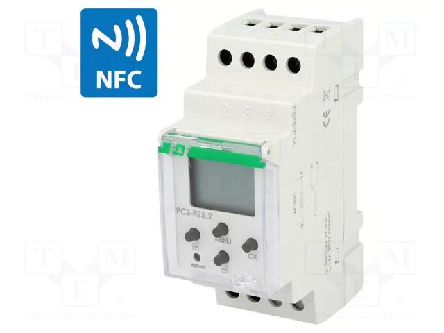 Programmable time switch; Range: 1 year; SPDT; 24÷264VAC; PIN: 5 F&F PCZ-525