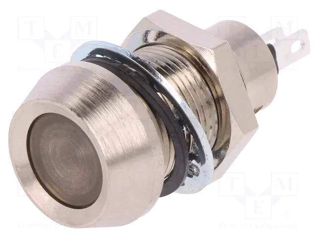 Indicator: LED; recessed; yellow; 12VDC; Ø12.7mm; IP67; connectors MARL 512-521-21