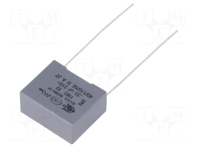 Capacitor: polypropylene; X2; F863; 0.33uF; 18x14.5x8.5mm; THT KEMET F863BN334K310ALW0L