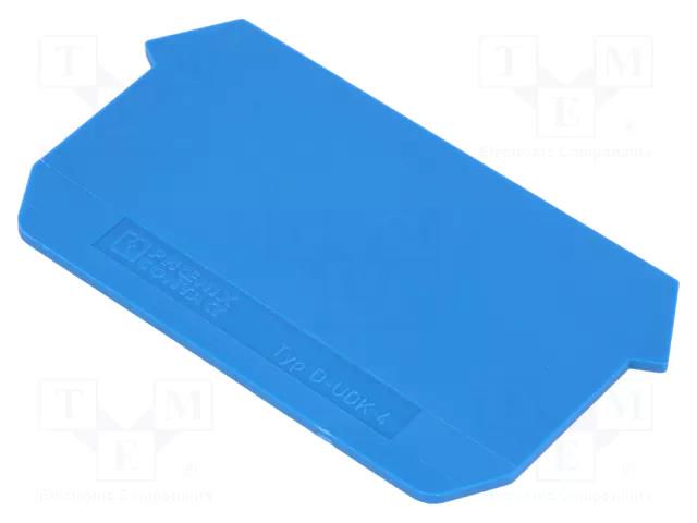 End plate; connectors; UDK; blue; polyamide; UDK4; 1.5mm PHOENIX CONTACT D-UDK4BU