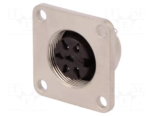 Connector: M16; socket; female; PIN: 6; 5A; 300V; C091D; soldering AMPHENOL C091-31T0061002