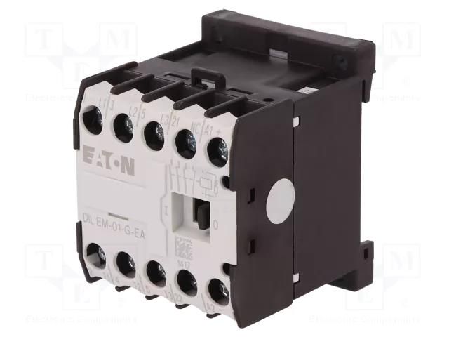 Contactor: 3-pole; NO x3; Auxiliary contacts: NC; 24VDC; 8.8A; 4kW EATON ELECTRIC DILEM-01-G-24DC-E