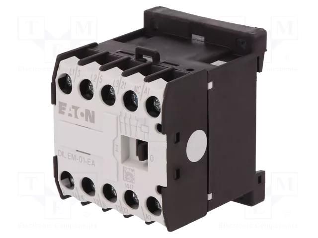 Contactor: 3-pole; NO x3; Auxiliary contacts: NC; 230VAC; 8.8A EATON ELECTRIC DILEM-01-230AC-E