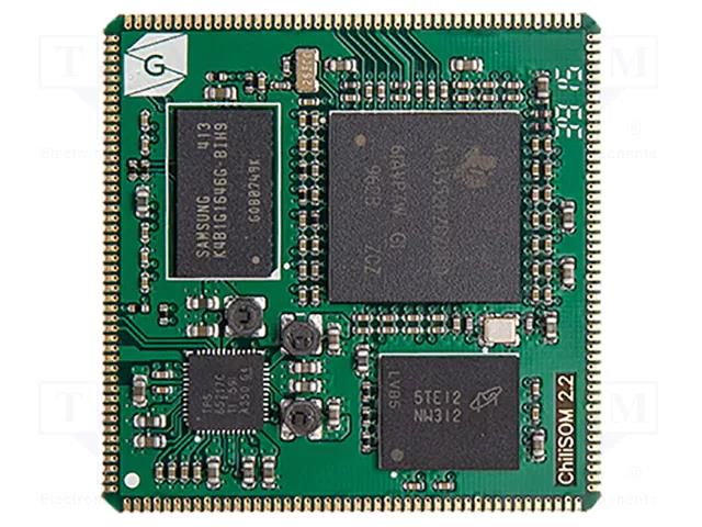 SOM; integrated compute module; Cortex A8; solder pads; 256MBRAM GRINN CHILISOM-AM3352-8