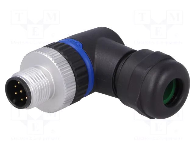 Connector: M12; plug; PIN: 8; male; 30V; IP67; screw terminal; 2A BULGIN PPAM12RAM08ASTPG9