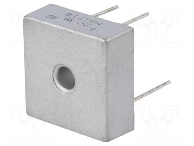 Bridge rectifier: single-phase; Urmax: 100V; If: 15A; Ifsm: 300A DC COMPONENTS MB151W