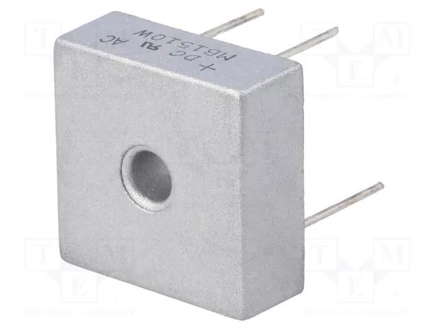 Bridge rectifier: single-phase; Urmax: 1kV; If: 15A; Ifsm: 300A DC COMPONENTS MB1510W