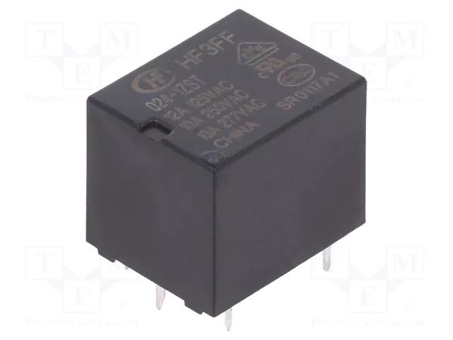 Relay: electromagnetic; SPDT; Ucoil: 24VDC; 10A; 10A/277VAC; PCB HONGFA RELAY HF3FF/024-1ZST