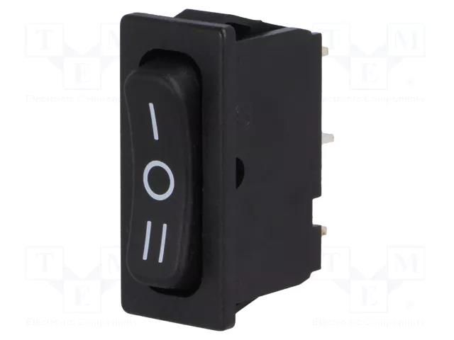 ROCKER; SPDT; Pos: 3; ON-OFF-ON; 6A/250VAC; black; IP40; none; 1838 Marquardt 1838.1509
