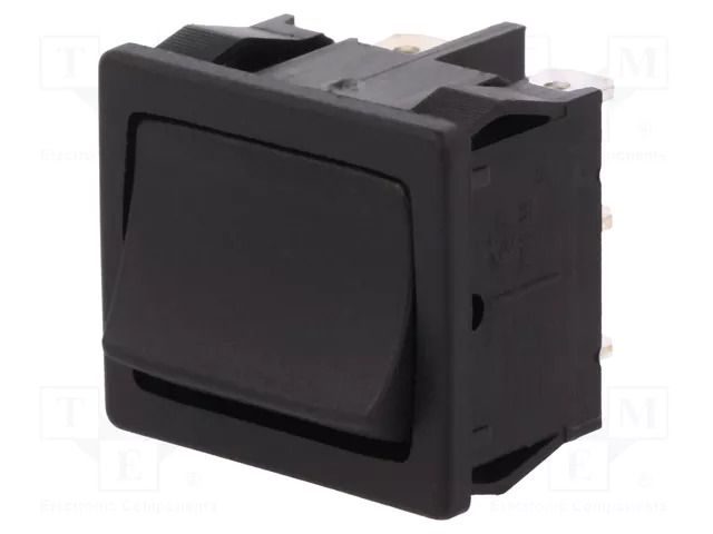 ROCKER; DPDT; Pos: 2; ON-ON; 10A/250VAC; black; IP40; none; 1804 Marquardt 1804.1121