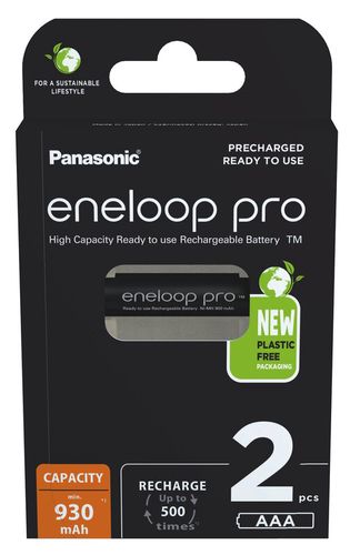 Akumuliatorius HR03 (AAA) 1.2V 930mAh Ni-Mh BK-4HCDE/2BE Panasonic eneloop PRO, 2vnt blisteryje 5410853064237 5410853064237