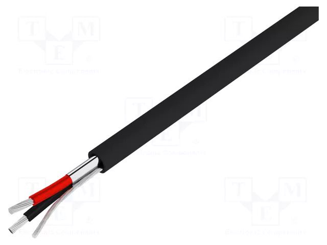 Wire; 1x2x22AWG; stranded; Cu; shielded,Al-PET foil; black; 30m BELDEN 8451.010100