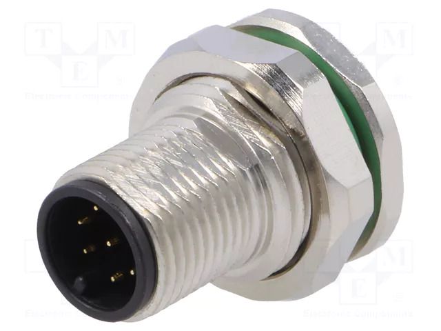 Connector: M12; socket; PIN: 8; male; 30V; straight; IP67; THT; 2A BULGIN MBNI12RPM08APCPG9