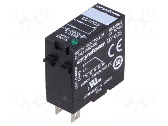 Relay: solid state; Ucntrl: 5÷15VDC; 5A; 1÷80VDC; socket; ED SENSATA / CRYDOM ED10D5