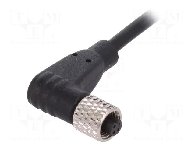 Connector: M5; plug; female; cables; PIN: 3; 1A; angled; IP67; 60V BULGIN PXPPVC05RAF03AC010