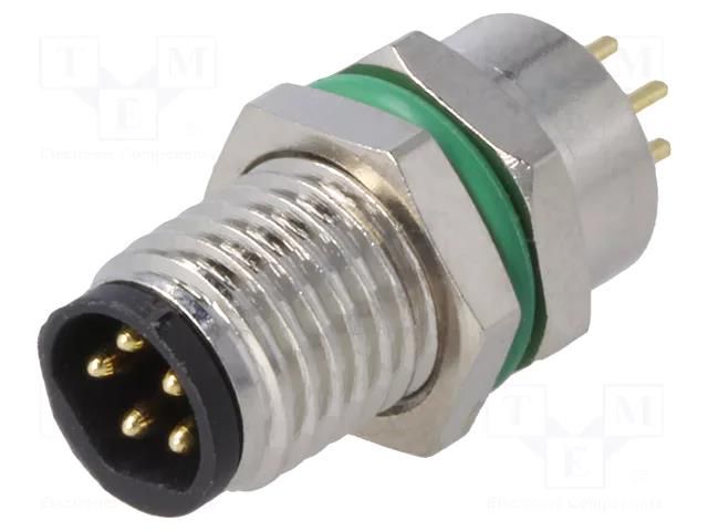 Connector: M8; male; PIN: 5; 30V; IP67; socket; 1.5A BULGIN PXMBNI08RPM05BPC