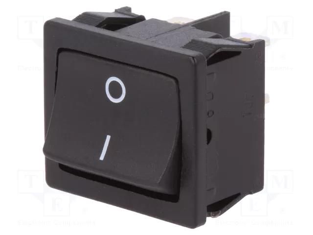 ROCKER; DPST; Pos: 2; ON-OFF; 12A/250VAC; black; IP40; none; 1802 Marquardt 1802.1123
