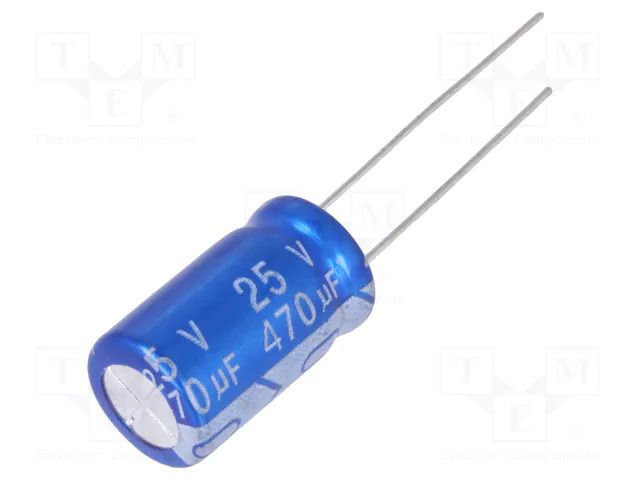 Capacitor: electrolytic; THT; 470uF; 25VDC; Ø10x16mm; Pitch: 5mm Jb Capacitors JRG-470U/25