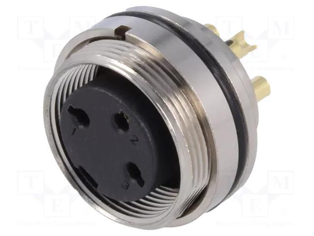 Connector: M16; socket; female; PIN: 3; 7A; 250V; soldering; straight BULGIN PXMBNI16RPF03ASC