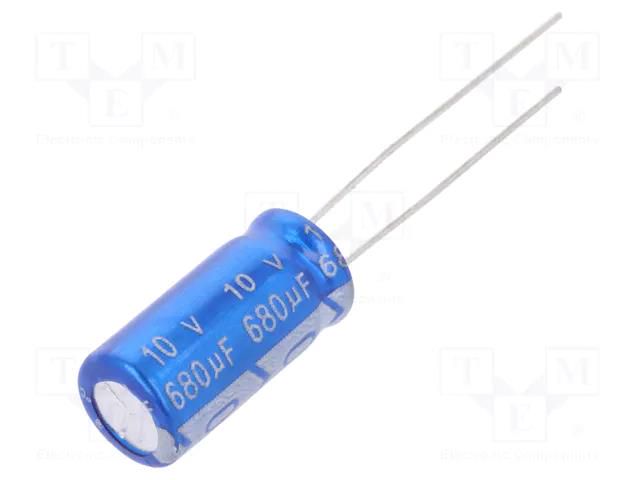 Capacitor: electrolytic; THT; 680uF; 10VDC; Ø8x16mm; Pitch: 3.5mm Jb Capacitors JRG-680U/10