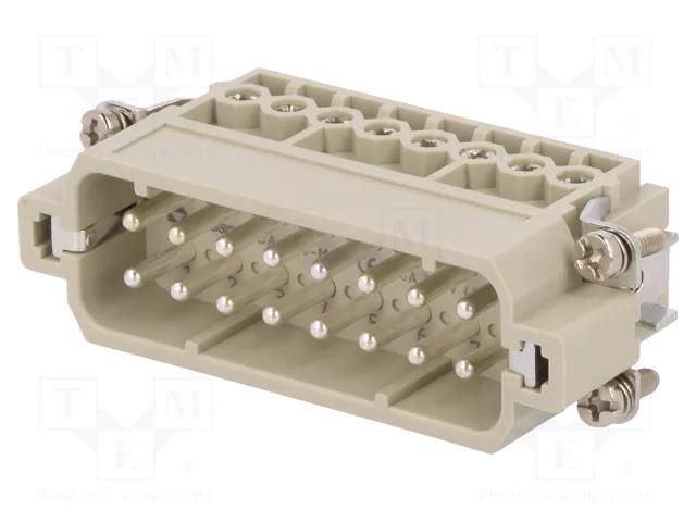 Connector: HDC; contact insert; male; DA; PIN: 16; 16+PE; size D16A DEGSON ELECTRONICS DA-016-M
