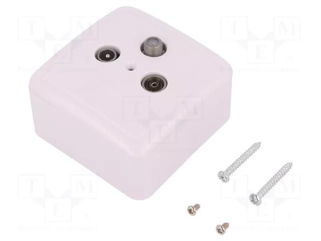 Connector: coaxial 9.5mm (IEC 169-2); plug/socket; white LOGILINK LOG-CA1003