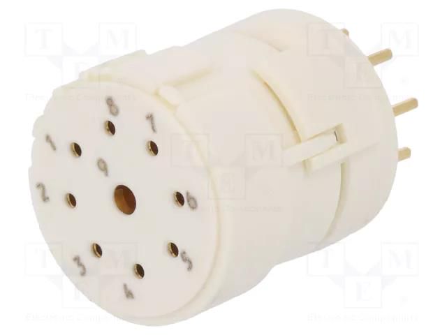 Connector: M23; contact insert; PIN: 9(1+8); female; THT; Inom 2: 8A HARTING 09151092703