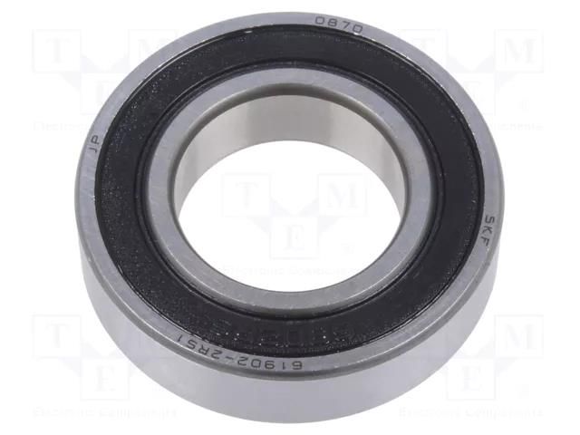 Bearing: single row deep groove ball; Øint: 15mm; Øout: 28mm SKF SKF61902-2RS1