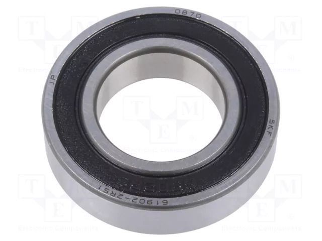 Bearing: single row deep groove ball; Øint: 15mm; Øout: 28mm SKF SKF61902-2RS1