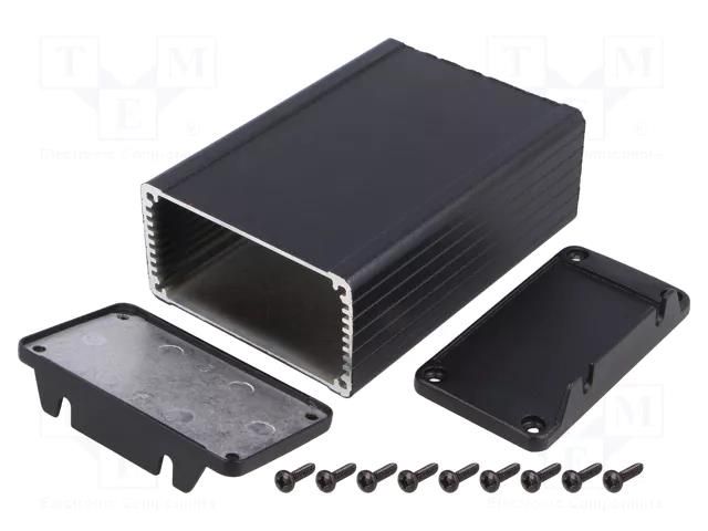 Enclosure: shielding; X: 84mm; Y: 120mm; Z: 44mm; aluminium; black HAMMOND HM-1457K1202EBK
