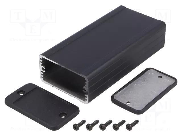 Enclosure: shielding; X: 59mm; Y: 120mm; Z: 31mm; aluminium; black HAMMOND HM-1457C1201EBK