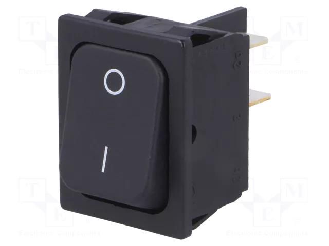ROCKER; DPST; Pos: 2; OFF-ON; 20A/250VAC; black; IP40; none; 1832 Marquardt 1832.3313