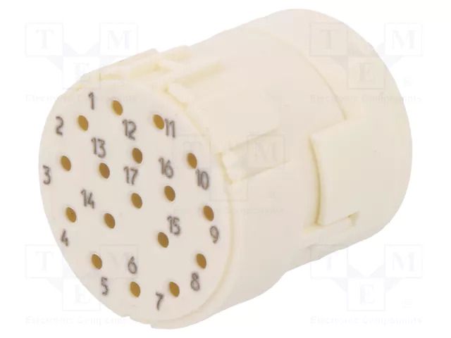 Connector: M23; contact insert; PIN: 17; female; crimped; 8A; 160V HARTING 09151173101