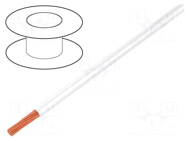 Wire; Silivolt®-E; 1x0.25mm2; stranded; Cu; silicone; white; 300V STÄUBLI 61.7551-29