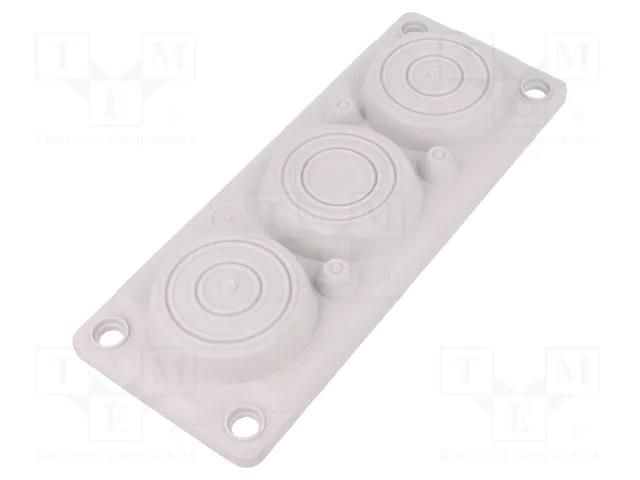 Multigate grommet; elastomer thermoplastic TPE; light grey HT HI TECH POLYMERS HTC-3-TPE