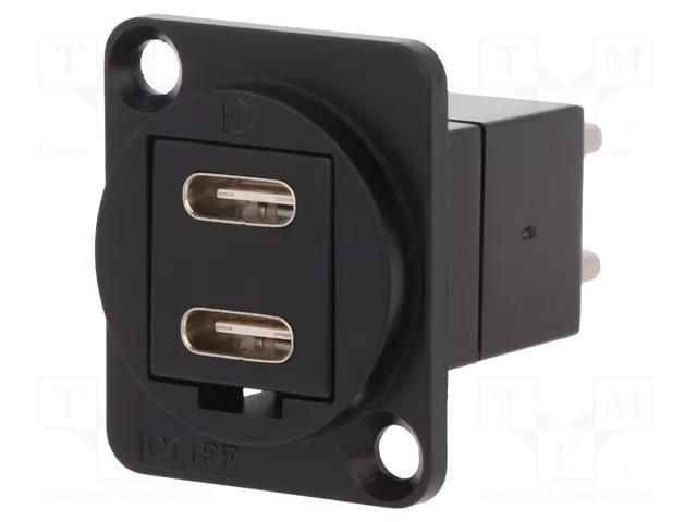 Adapter; USB C socket-front,USB C plug-back; FT; double; USB C CLIFF CP30212MB