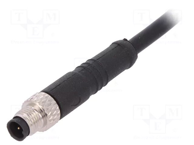 Connector: M5; plug; male; cables; PIN: 3; 1A; straight; IP67; 60V BULGIN PXPTPU05FIM03AC010